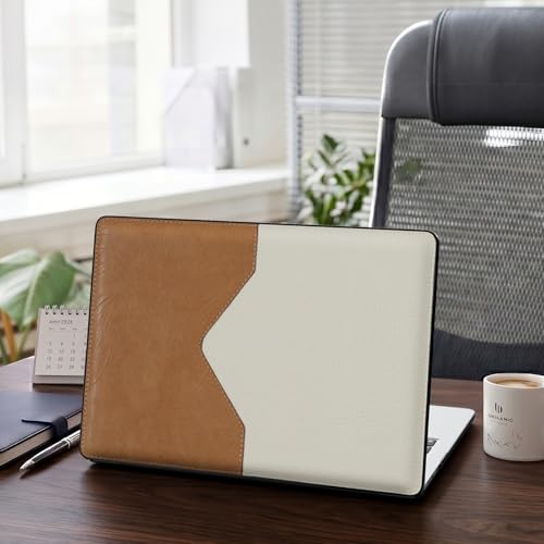 iCasso Compatible for MacBook Air 13 inch Case M5 2026 M4 2025 M3 M2 2024-2022 Model A3449 A3240 A3113 A2681,Sturdy Protective Leather Hard Shell 13.6 MacBook Air Case,Splicing Design - color: Splicing Design