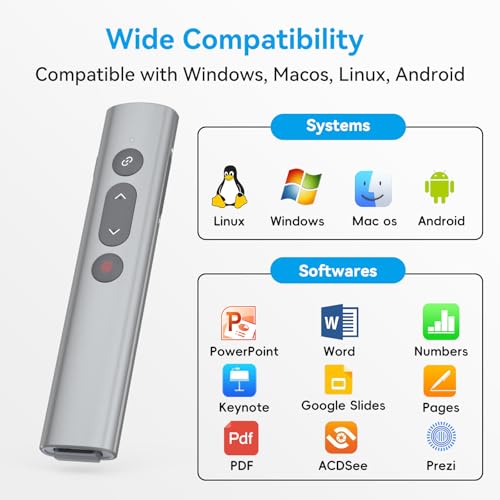Presentation Clicker for PowerPoint Presentations, Laser Pointer for Presentations 79, BYJ80