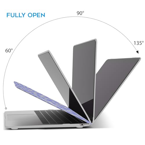 IBENZER Compatible with New MacBook Air 13 inch case 2022 2021 2020 M1 A2337 A2179 A1932, Hard Shell Case&Keyboard Cover&Screen Film for Mac Air 13 (2018-2022), Blue Leopard, AT13-LP-BL+2 - color: Blue Leopard