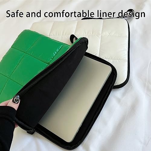 Puffy Laptop Sleeve 13 Inch White, Waterproof Carrying Case Bag for Women, Fluffy Computer iPad Pro 12.9 Case, Compatible with MacBook Pro 12, MacBook Air M2 M1, Asus/Dell XPS/Lenovo in Cover - color: White, size: 13-inch
