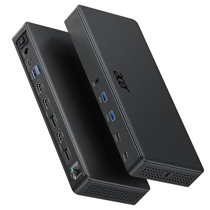 Acer DisplayLink Laptop Docking Station 3 Monitors,USBC Dock with 3HDMI+2DP | 15-in-1 USB C Docking Station with 130W Power Adapter, 10Gbps Data, 1Gbps Ethernet for MacBook Pro/Air, Acer Laptops, PC