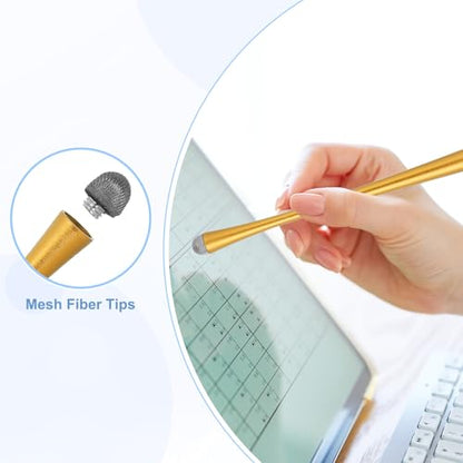 PATIKIL 5 Pcs Slim Waist Stylus Pens for Touch Screens, 2 in 1 High Sensitivity Universal Pen Capacitive Stylus for Phone Tablets Laptop Touch Screen Devices, Gold - color: Gold