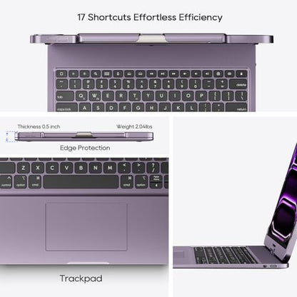 Keyboard Case iPad Air 13 inch, Pro 13 and Pro 12.9" (6th-3rd Gen) Purple | Pekarejue 360 Rotatable, Trackpad, Backlit, Pencil Holder, Fit iPad Air 13 M4 M3 M2, M5 M4 Pro 13"/12.9" (6th 5th 4th 3rd ) - color: Metallic Purple, size: iPad Air/iPad Pro (13"/