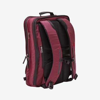 Trilogy Weekender Daypack I Opens like a suitcase, for easy packing. Expands into a 22-liter weekender. Hidden under-bag sling holds yoga mat, sleeping bag, and doubles as a rear cover (Zinfandel) - color: Red