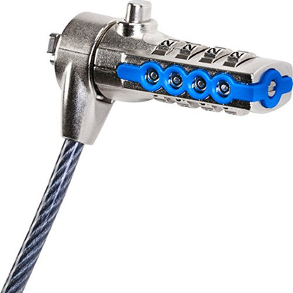 Targus DEFCON T-Lock Resettable Combination Cable Lock for Laptop Computer and Desktop Security Cable (PA410E) - size: T-Lock, style: Resettable Combination