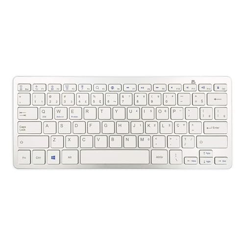 Wireless Portuguese Keyboard, Brazilian Keypad Language Portuguese-Brazil Ultra Thin Lightweight Silent Bluetooth Keyboards for Laptop/PC/Tablet/Desktop/Smart TV (Portuguese) - style: Portuguese