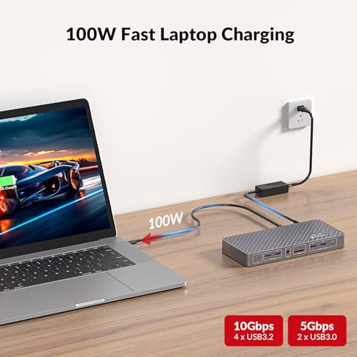 AV Access 8K KVM Switch 2 Monitors 2 Computers for Laptop & Desktop, GbE | KVM Docking Station Dual Monitor 8K@60Hz/4K@165Hz, 100W PD, 4xUSB 3.2 10Gbps USB C Hub, Audio, SD, Remote Switch - style: 8K KVM(iDock B10)