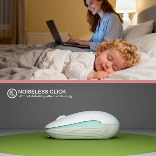 Wireless Mouse (Bluetooth+2.4G) Rechargeable Portable Silent Quiet Computer Mouse with 4000 DPI for Laptop/PC/Mac/MacBook/Chromebook/Surface Pro/iPad/Tablet Ambidextrous (White) - color: White