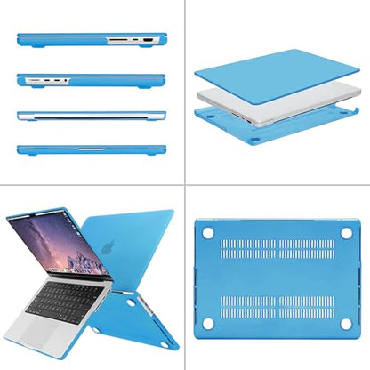MOSISO Compatible with MacBook Pro 14 inch Case M5 2026 M4 2025 M3 M2 M1 2024-2021 A3427 A3426 A3434 A3112 A3185 A3401 A2918 A2992 A2779 A2442,Hard Case&Keyboard Skin&ScreenFilm&Pouch, Aqua Blue - color: Aqua Blue