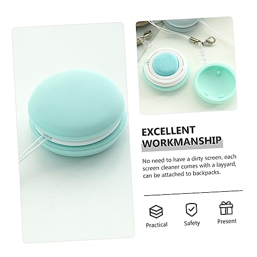 Amosfun 12pcs Macaron Shape Screen Lens Cleaning for Glasses Phone Eyewear Stain Fingerprints Reusable - color: Light Greenx3pcs, size: 3.5X3.5X1.6CMx3pcs
