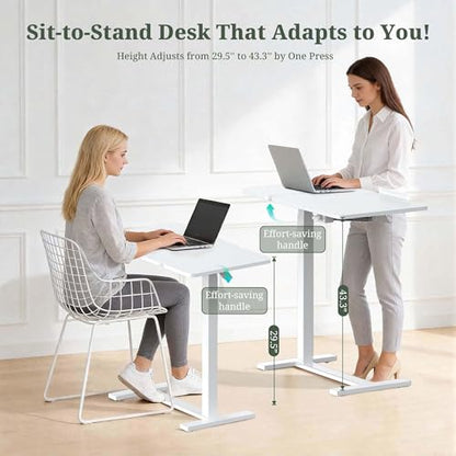Mobile Standing Desk, Height Adjustable Laptop Desk with Tilting Top | Stable Steel Frame, Smooth Lift Mechanism, Adjustable Tilt Surface, Easy Assembly, Ideal for Home, Office & Dorm, White - color: White, style: Tilt Adjustable