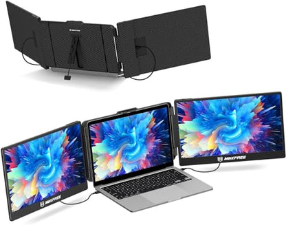 Maxfree Triple Laptop Screen Extender, S2 14" 1080P HD Portable Dual Monitor for 13.3-17″ Laptops, Plug & Play Monitor Extender Compatible with Windows/Mac/Surface/Android/Switch - style: S2
