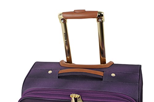 Steve Madden Designer-Gepckkollektion Leichter Softside-Koffer fr Damen und Herren strapazierfhige 50,8 cm groe Tragetasche mit 4 rollenden Spinner-Rdern, Shadow Purple, 20in, Carry on Bag With - color: Shadow Purple, size: 20 inches