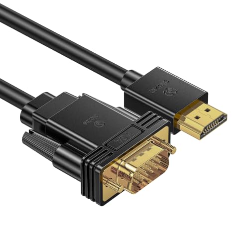 6ft HDMI to VGA Cable – 1080P HD Video Converter Cord for Laptop, TV Box, PS4, Monitor, Projector (Black, 1.8M) - style: HX60-1.8M