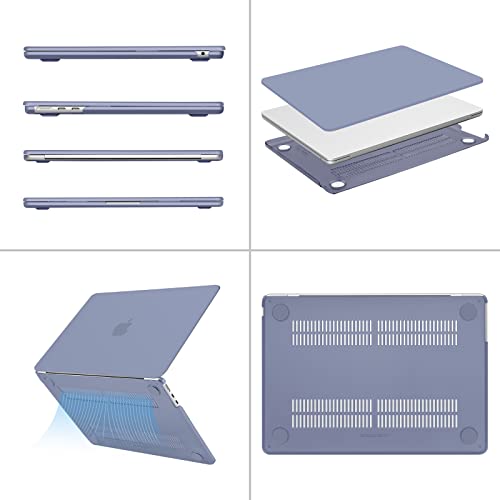 MOSISO Compatible with MacBook Air 13 inch Case M5 2026 M4 M3 M2 2025-2022 | A3449 A3240 A3113 A2681, Scratches-Resistant Protective Hard Shell for MacBook Air 13.6 inch Case, Lavender Gray - color: Lavender Gray