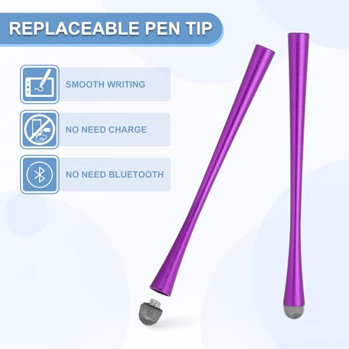 PATIKIL 5 Pcs Slim Waist Stylus Pens for Touch Screens, 2 in 1 High Sensitivity Universal Pen Capacitive Stylus for Phone Tablets Laptop Touch Screen Device, Purple - color: Purple
