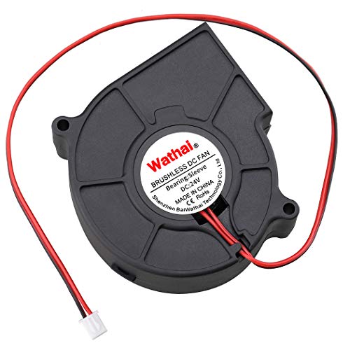 Wathai 75mm x 30mm DC Blower Fan 24V Brushless Cooling Fan 7530 2Pin | Small Blower Fan for Receiver AV Cabinet PS4 PC Laptop - style: 24V 2Pin