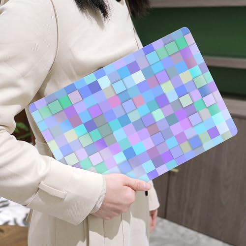 MEEgoodo for M2 MacBook Pro 13 inch Case 2022 2021 2020,Crystal Cover Fit Model A2338 M2/M1 A2251 A2289,Clear Case for 13.3-inch Laptop,Hard Shell for MacBook Pro M2, Light Blue Mosaic - color: Light Blue Mosaic