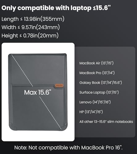 Nillkin Laptop Sleeve 15.6 inch (3-in-1), MacBook Sleeve with Adjustable Stand & Mouse Pad, 2 Stand Modes, 15 inch Laptop Case, Slim MacBook Accessories for Samsung/Surface/Chromebook 13-15.6'', Gray - color: Gray