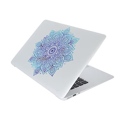 Blue Mandala Laptop Sticker Decal - Large Waterproof Transparent Vinyl Partial Skin - Mandalas Starry Night Compatible with Computer Laptops MacBook Air Pro 13 15 inch Mac Retina