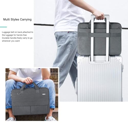 LANDICI Laptop Bag Carrying Case 15.6 Inch with Shoulder Strap, Slim Waterproof Computer Sleeve Cover Compatible with MacBook Pro 15/16, 15-16 Inch HP Acer Dell Lenovo ASUS Laptop, Grey - color: Grey, size: 14-15.6 Inch