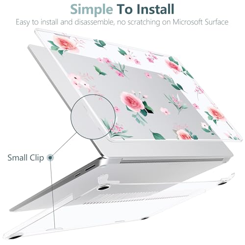 Batianda Artistic Case for Microsoft Surface Laptop 15 inch, Peach Rose | Fits Surface Laptop for Business 8th Edition 2026 & Surface Laptop 7 2024, 4-in-1 Accessories Bundle, Slim Durable Hard Shell - color: Peach rose