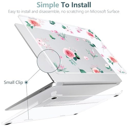Batianda Artistic Case for Microsoft Surface Laptop 15 inch, Peach Rose | Fits Surface Laptop for Business 8th Edition 2026 & Surface Laptop 7 2024, 4-in-1 Accessories Bundle, Slim Durable Hard Shell - color: Peach rose