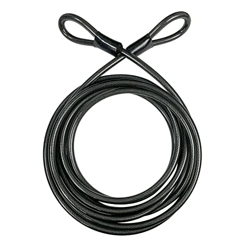 DELSWIN Security Steel Cable with Loops - 6ft, 15ft Heavy Duty Bike Steel Cables 3/8 inch Thick Vinyl Coated Braided Lock Cable for Bicycle, Generator, Kayak, Patio Furniture - color: Cable, size: 3/8 inch(D) X 15ft(L)