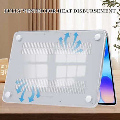 Compatible with MacBook Neo 13 inch Case 2026 Release Model A3404 Cover, Ultra-Thin Pattern Plastic Hard Shell Case Keyboard Cover Screen Protector Dust Plug, Blue Stripes - color: Blue Stripes