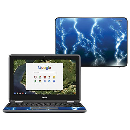 MightySkins Skin Compatible with Dell Chromebook 11" 3180 - Lightning Storm | Protective, Durable, and Unique Vinyl Decal wrap Cover | Easy to Apply, Remove, and Change Styles | Made in The USA - color: Lightning Storm
