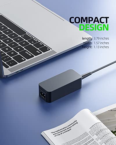 Dexpt 45W Adapter Charger Fit for HP 17-by 17-cn 17-cp 17-bs 17-ca Laptop | Replacement for 17 Model Series, 19.5V 2.31A, Round Tip, Pocket-sized