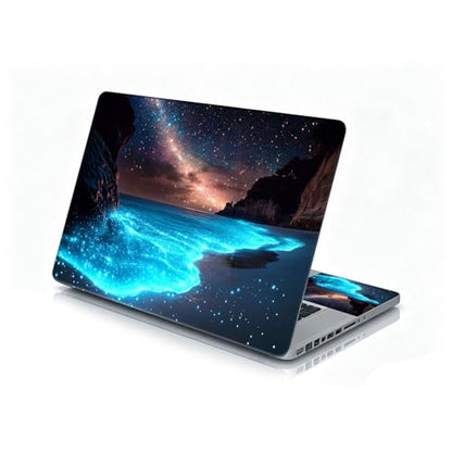 Universal Laptop Skin Sticker Decal, 12"-15.6" Aesthetic Vinyl Wrap, Glowing Bioluminescent Beach Waterproof Notebook Cover Art Protector for MacBook HP Dell Lenovo, Fits 13" 14" 15" 15.6" - color: Glowing Bioluminescent Beach