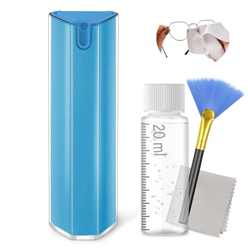Phone Screen Cleaner Spray,Laptop Touchscreen Mist Cleaning Spray for Monitor Tablet TV Tesla OLED Screen Sunglasses - with 20ml Refill, Brush & Wipe Tool - Blue - color: blue18ml