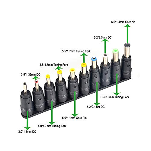 aceyoon 38 PCS Universal Laptop DC Power Adapter Tips 5.5 mm x 2.1 mm DC AC Power Adapter Kits Connector for Thinkpad Power Supply Plug Jack Sets
