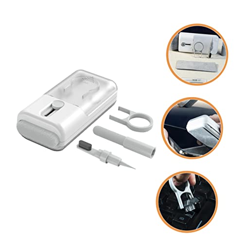 TOYANDONA 1Set Electronics Cleaning Kit Multipurpose Tool for Earphones Headphones and Keyboards with Soft Brush Keycap Puller and Cleaning Cloth Holder for Home and Office