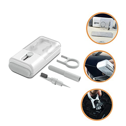 TOYANDONA 1Set Electronics Cleaning Kit Multipurpose Tool for Earphones Headphones and Keyboards with Soft Brush Keycap Puller and Cleaning Cloth Holder for Home and Office