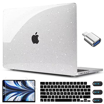 CISSOOK Compatible with MacBook Air 13.6 inch Case A3449 A3240 A3113 A2681 | 2026 2025 2024 2023 2022, Sparkly Hard Shell Case Keyboard Cover for MacBook Air 13 inch M2 M3 M4 M5, Glitter Clear - color: Air13.6inch-Clear Glitter Star