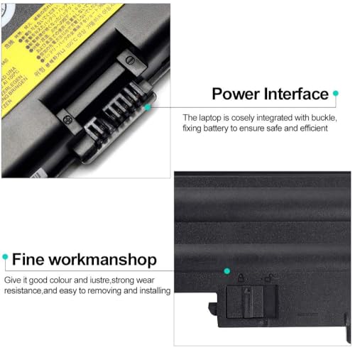 LQM® 40Y6797 Laptop Battery for Lenovo IBM ThinkPad T60 R60 | for IBM ThinkPad T40 T41 T41p T42 T43 R50 R50e R50p R51 R52 Lenovo notebooks IBM: 40Y6799, FRU 42T4504, FRU 42T4513, - color: T60