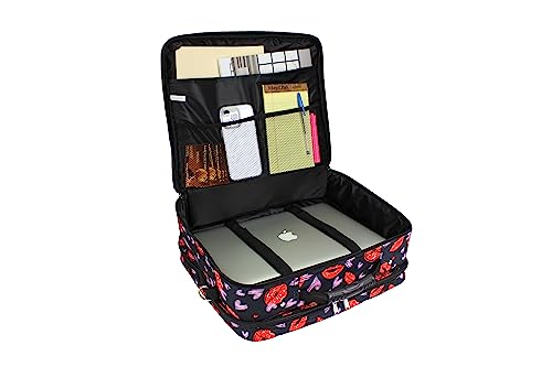 World Traveler Rolling 17-Inch Laptop Briefcase Computer Case - Lips and Hearts - color: Lips and Hearts