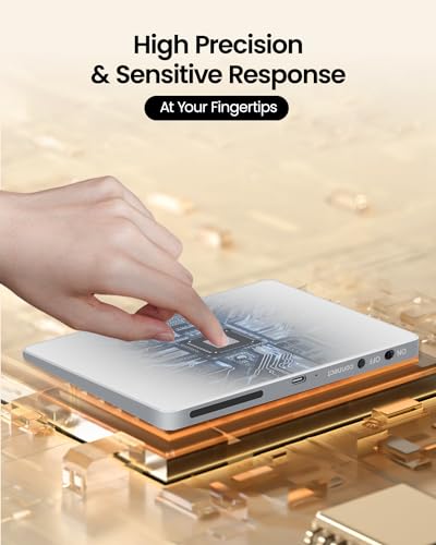 ProtoArc T1 Plus Bluetooth Trackpad for Win 11/10, White Silver | Large 6.4" touch surface, supports 3-device switching via Bluetooth. No USB receiver needed. Rechargeable and Multi-Gesture. - color: White and Silver