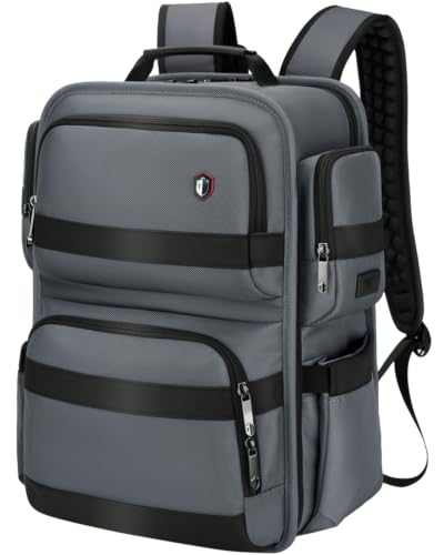 Business Backpack for Men, 16 Inch Professional Work Laptop Backpack with Dual USB Charging Ports & Massage Straps, TSA Friendly Carry on Backpack for Commute, College & Business Trips, Grey - color: Grey, size: 15.6 Inch