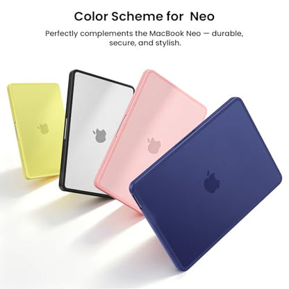 BlueSwan for MacBook Neo Case 13 Inch 2026, Model A3404 A18 Pro Chip | Anti-Crack Rugged TPU Bumper, Anti-Scratch Hard Shell Protective Cover for MacBook Neo 13" with Mac Neo Accessories - color: Frosted Clear