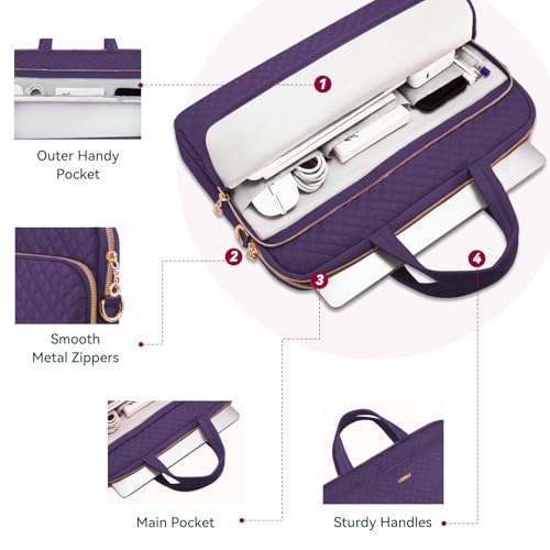 Laptop Case Bag Women Men Computer Sleeve Compatible with MacBook/Dell/HP/Acer/ASUS, Waterproof Shoulder Carrying Briefcase, Purple, 17-17.3 Inch - color: Purple, size: 17.3 Inch