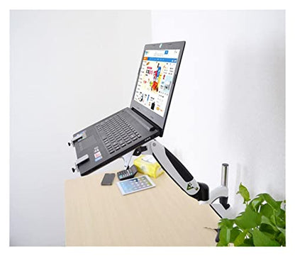GST112-LP10 Hole Clamp Full Motion Aluminum Strong Gas Spring Dual Arm Laptop Desktop Mount Swivel Stand Notebook Tray(DL-GST112C-LP60) - color: DL-GST112C-LP60