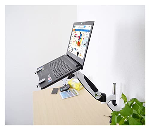 GST112-LP10 Hole Clamp Full Motion Aluminum Strong Gas Spring Dual Arm Laptop Desktop Mount Swivel Stand Notebook Tray(DL-GST112C-LP10) - color: DL-GST112C-LP10