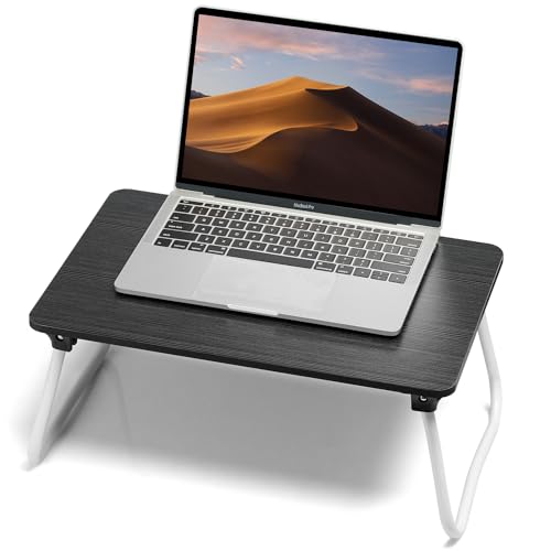 FISYOD Foldable Lap Desk, Laptop Bed Desk, Portable Bed Table, Laptop Stand for Bed & Couch, Lightweight & Mini - Black - color: Black