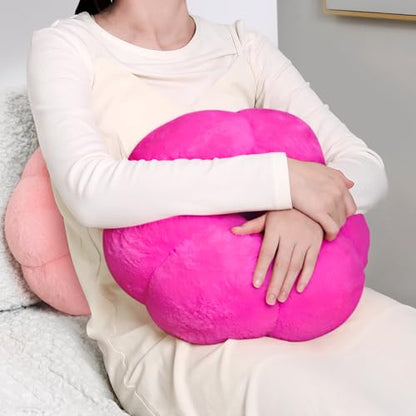 CreaDream Pumpkin Tablet Pillow Stand, Adjustable Pillow Stand for Lap Bed | Detachable Snack Bowl, Fits 4.7"-13" Kindle, Tablets, iPad, Soft Plush Fabric, for Reading and Relaxation on Bed, Couch - color: Hot Pink