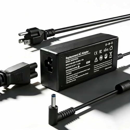 Blue Tip 65W Laptop Charger Replacement for HP Laptop Charger Computer | Power Cord Adapter - color: Black 1