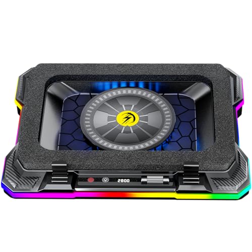 AICHESON Laptop Cooling Pad Turbofan Ultra 10°C-35°C Temperature Drop | Gaming Laptop Cooler Base , RGB Turbo Fan Stand Heat Dissipation for 14-19 inch Computer Laptops - color: 12V
