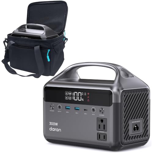 Portable Power Station 192Wh(60,000mAh) with Bag, 300W (600W surge)Power Bank LiFePO4 Battery Backup, Compact Solar Generator 8-Port Design w/2 AC Outlets for Home,RV, Hurricane, Camping,Emergency - color: black